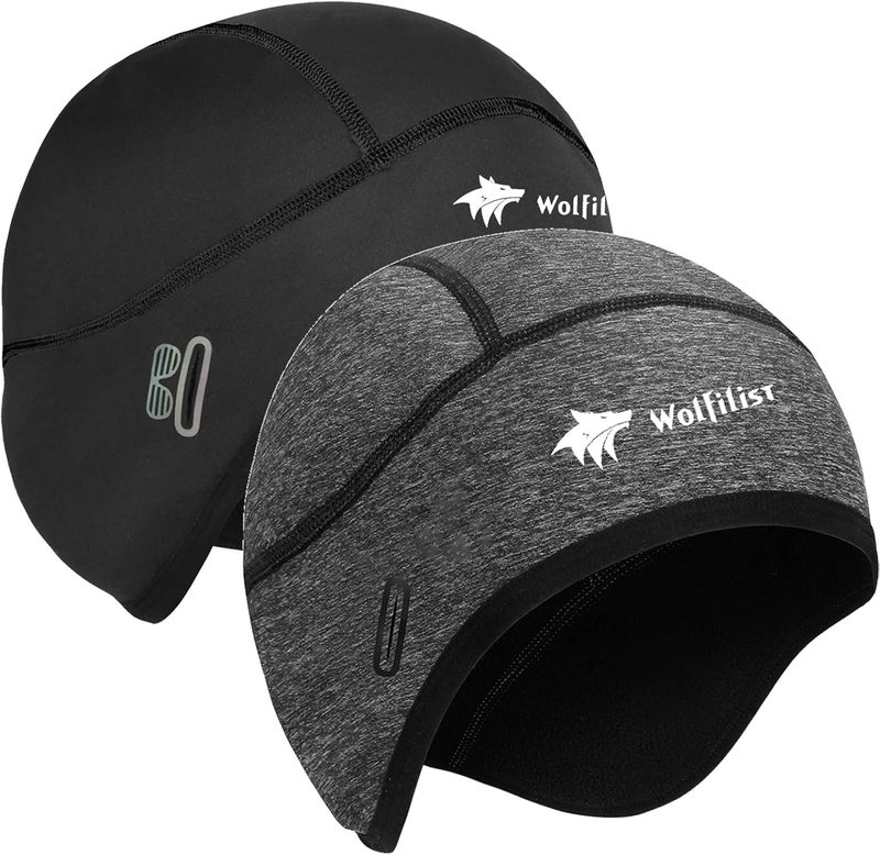WOLFILIST Skull Cap Helmet Liner for Men Women Hard Hat Liner Winter Cycling Cap Under Helmet Thermal Fleece Beanie - Image 1